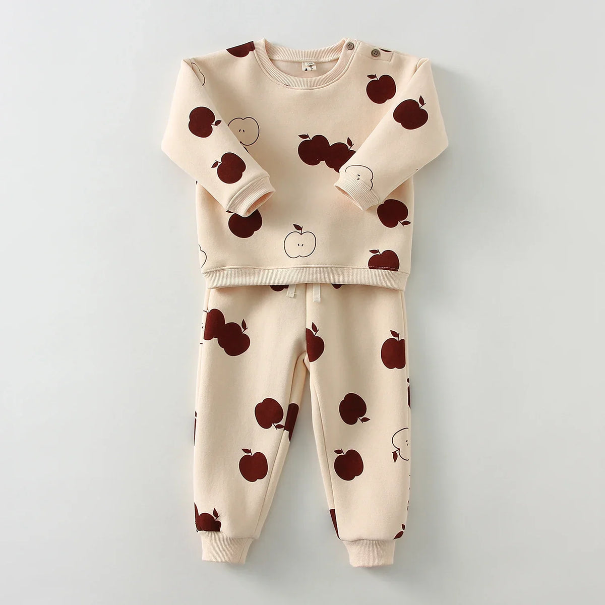 Autumn Winter Baby Girl Boy Clothes Set Embroidery Thicken Fleece Warm Sweatshirt Pant Boy Tracksuit Toddler Clothes Outfit 2Pcs