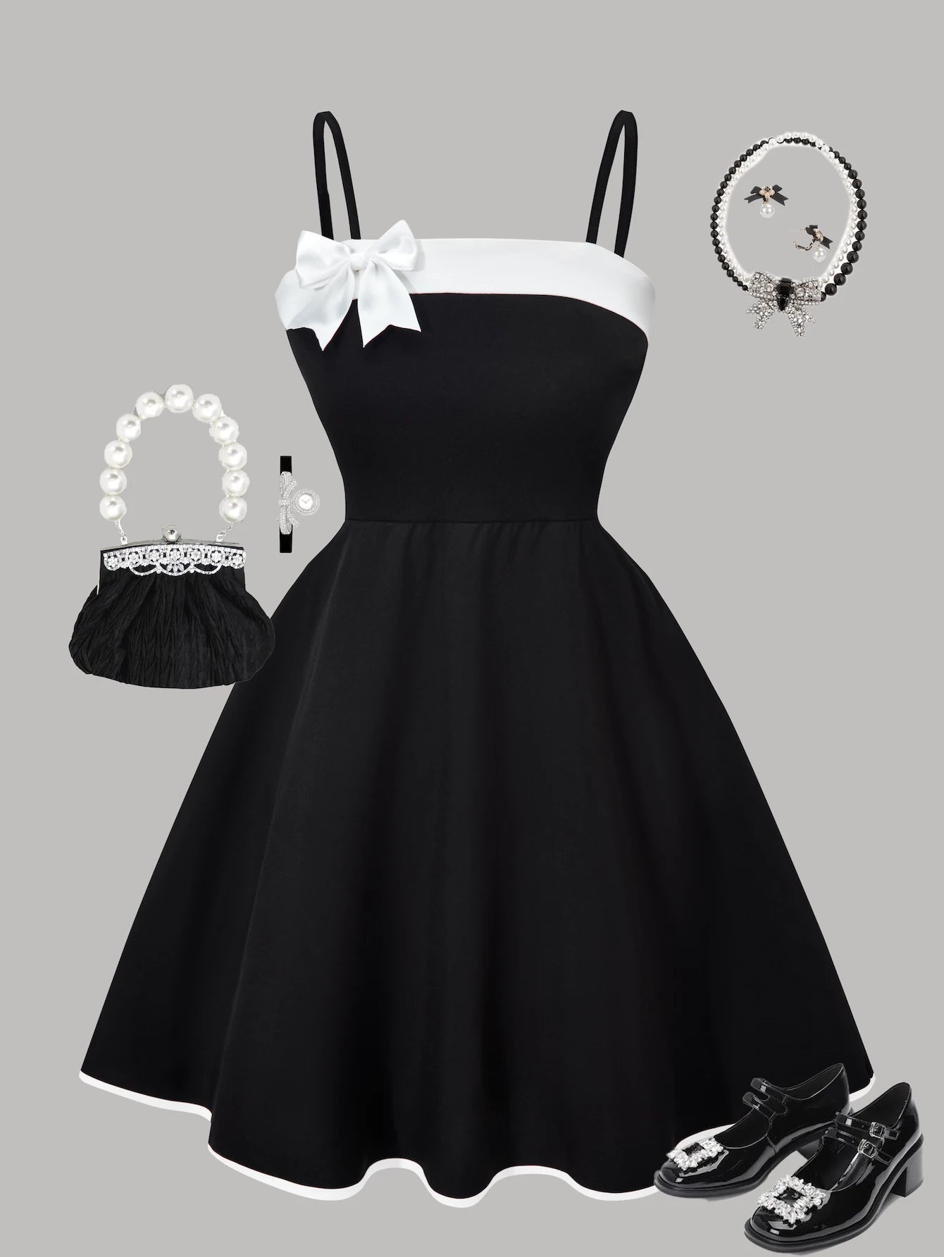 Girls' dress summer outfit; children's summer bow dress; girls' medium and large dress for parties, outdoors, travel