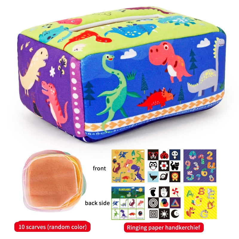 Baby Montessori Toy,Magic Tissue Box,Educational Learning Activity Sensory Toy For Kids Finger Exercising Busy Board Baby Game