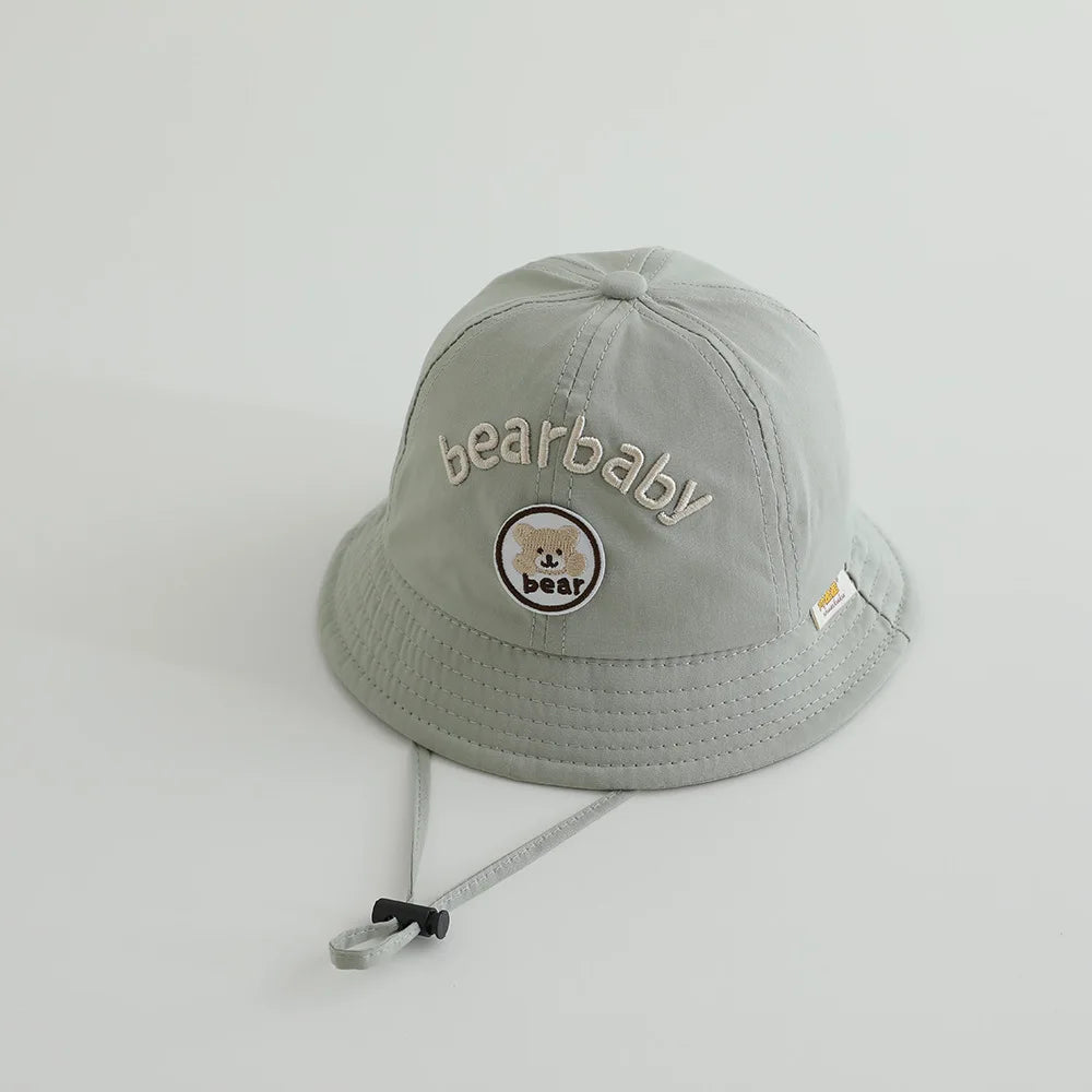 Cute Bear Baby Bucket Hats Korean Boy Girl Summer Uv Protection Fisherman Caps Kids Outdoor Sunshade Panama Basin Caps