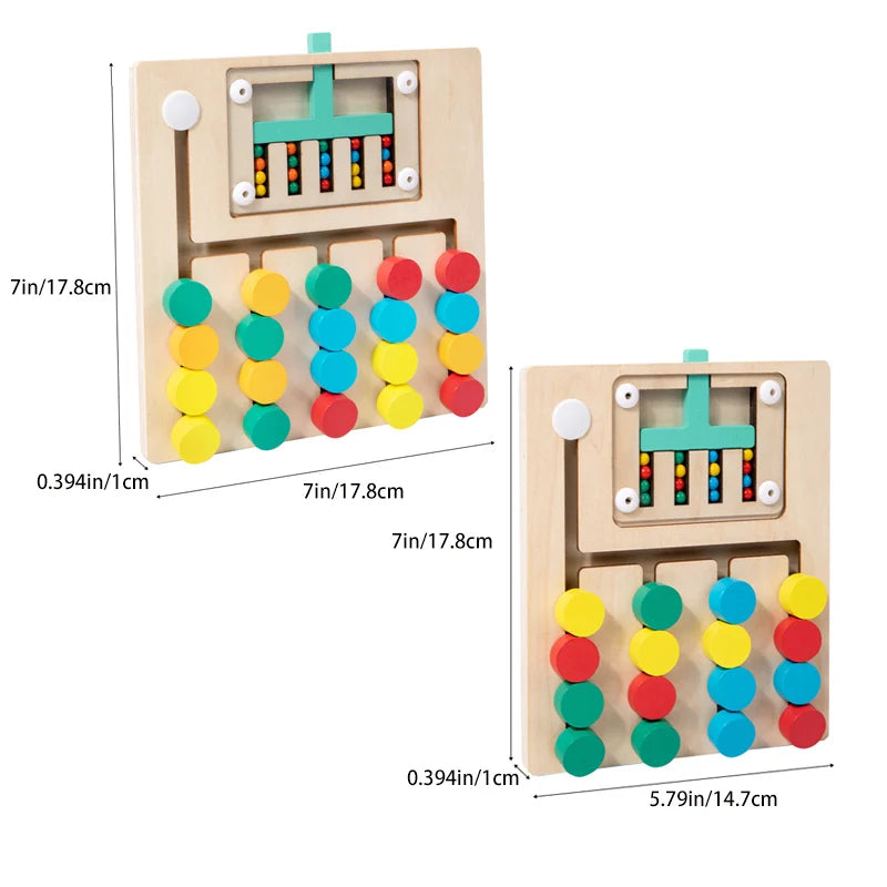 Montessori Wooden Color Matching Puzzles, Logic Game,Thinking Training Enlightenment Hand-eye Coordination Early Educational Toy