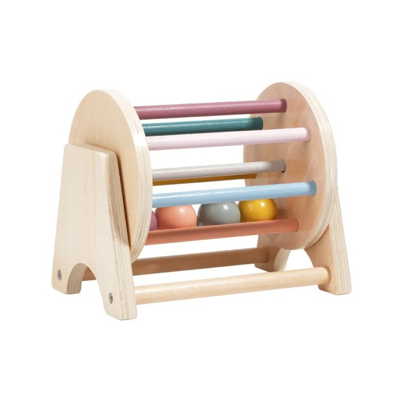Montessori Wooden Toys Coin Ball Busy Drum Teaching Aid Gifts Color Shape Cognition Match Educational Sensory Toy