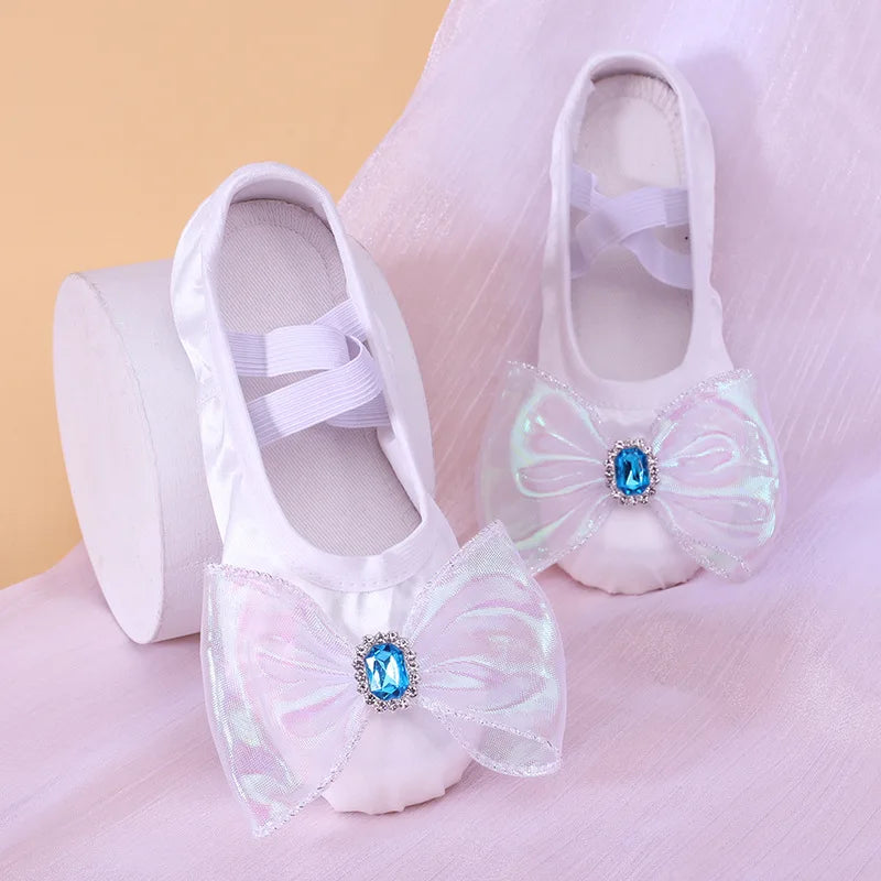 Girls' dance shoes Soft soled exercise shoes Children's ballet baby dance shoes Cute stage show cat PAWS