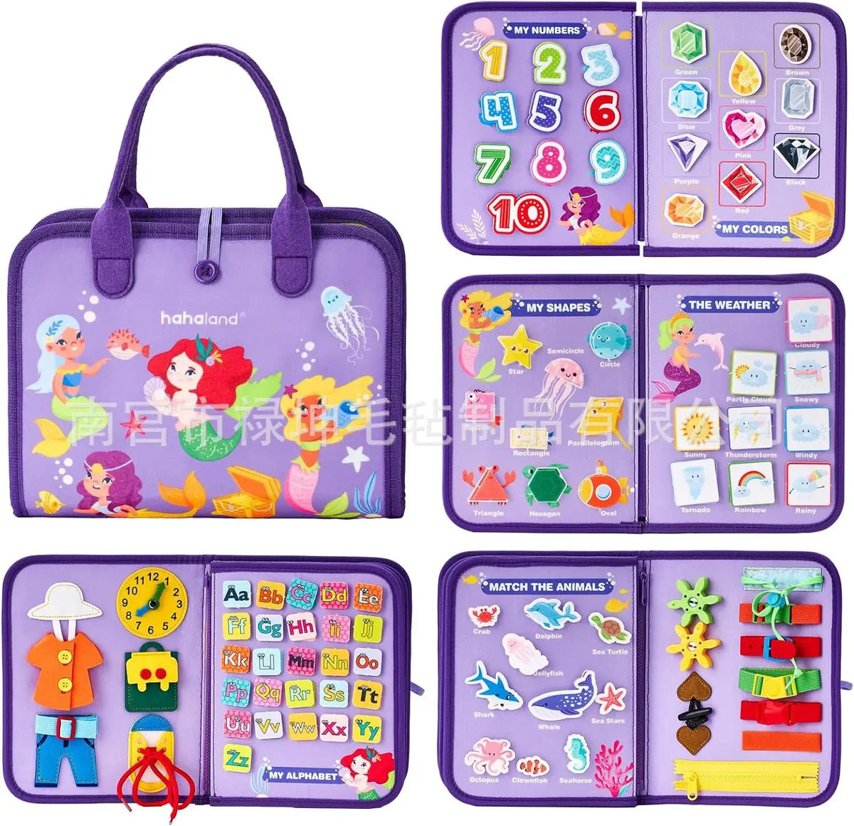 New Montessori Kids Travel Toy Felt Activity Quiet Books Busy Board Activity Educational Sensory Learning Book for Kids Gifts