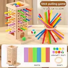 Colorful Stick Drop Ball Game, Montessori Educational Toy for Kids