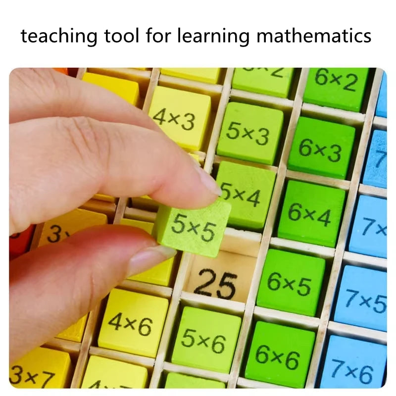 Montessori Children Educational Toys Wooden Multiplication Board Game for Multiplication Table Math Arithmetic Teaching Aids
