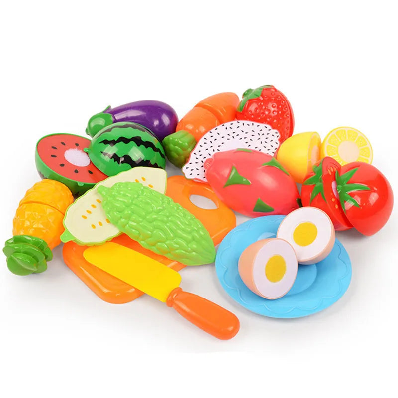 Children Toys Cutting Fruits and Vegetables Set for Kids Pretend Play Simulation Kitchen Toy Montessori Baby Toys for Girls Boys