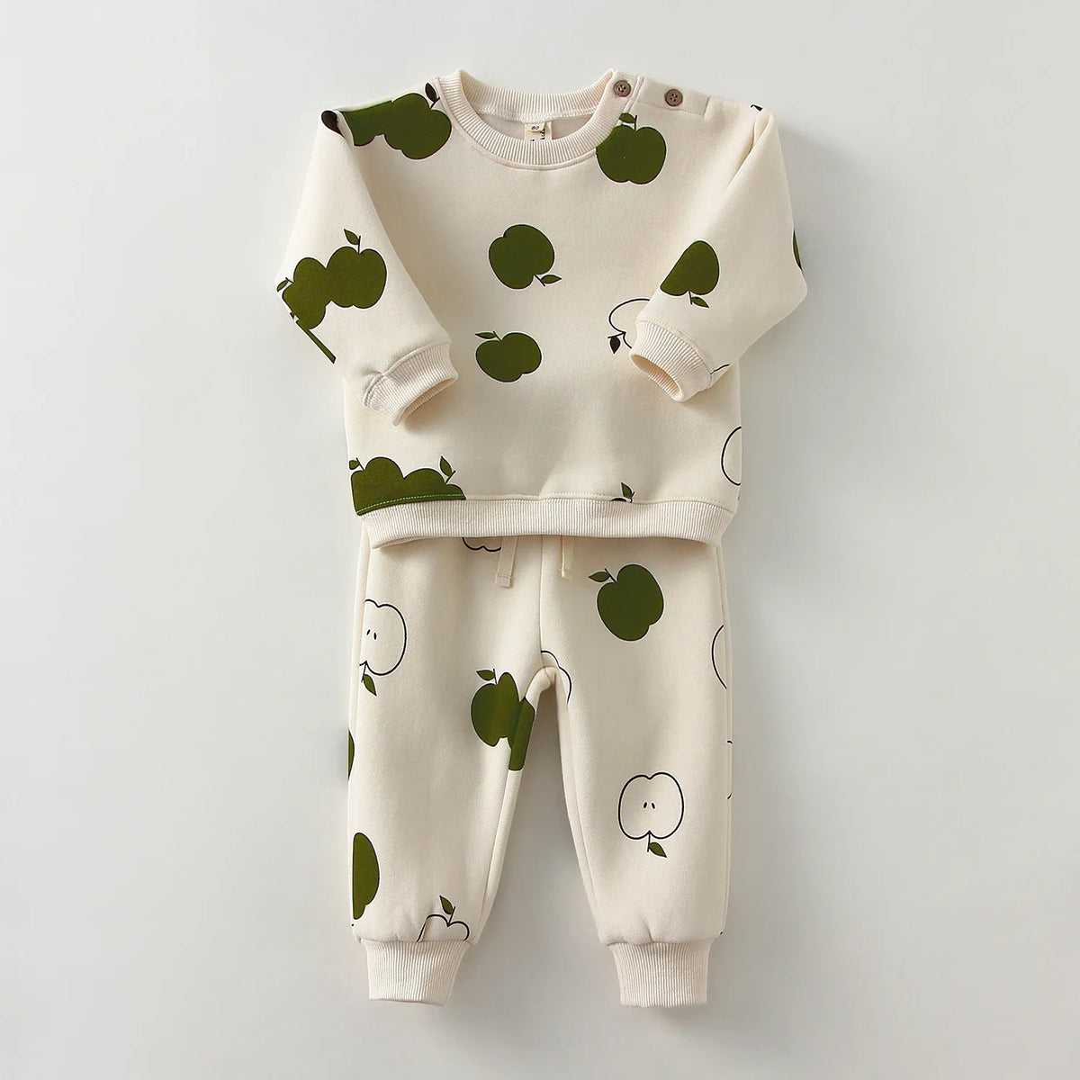 Autumn Winter Baby Girl Boy Clothes Set Embroidery Thicken Fleece Warm Sweatshirt Pant Boy Tracksuit Toddler Clothes Outfit 2Pcs