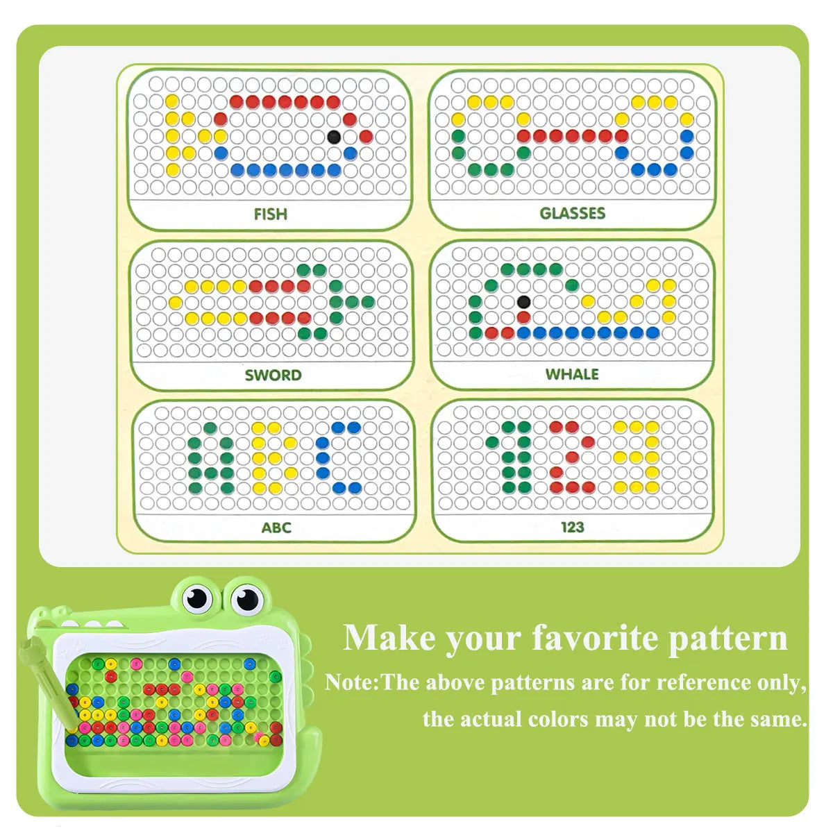Montessori Magnetic Drawing Board Kids Color Cognition Toy Training Pen Control Moving Bead Sensory Game Play Educational Gift