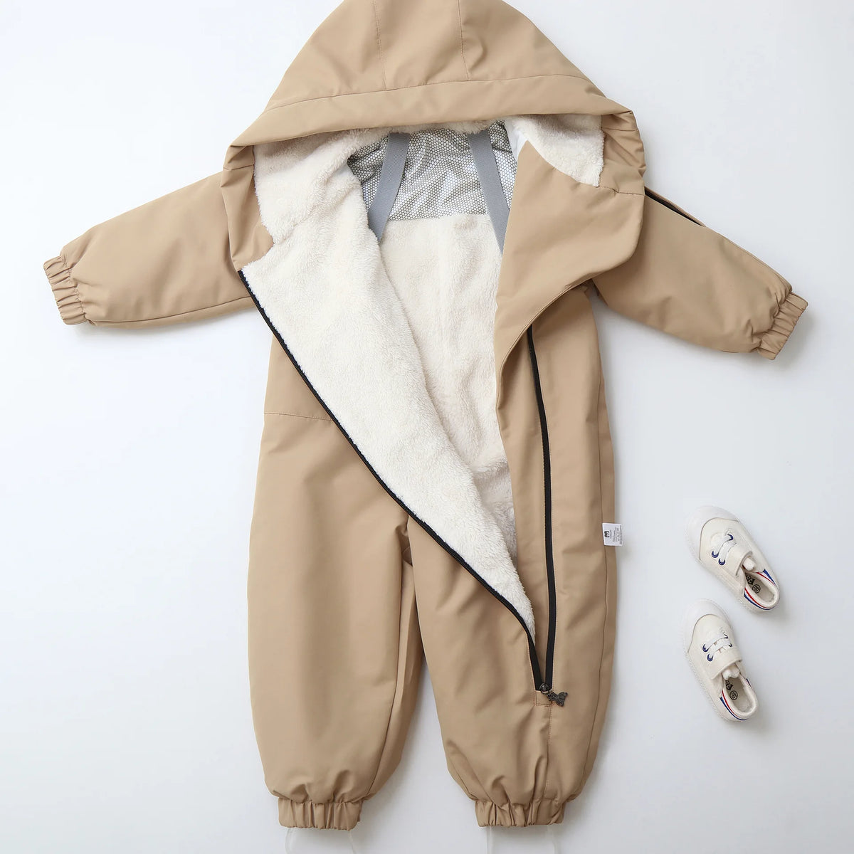 2026 Winter Baby  Clothes Warm Fur Lining Boys Snowsuit Windy Proof Baby Ski Rompers Kids Girls Jumpsuits  2-5Y