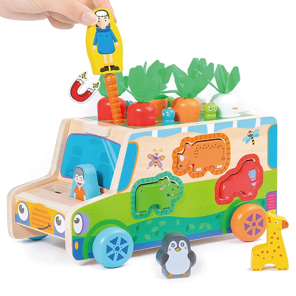 Montessori Wooden Carrot Toy for 1-3 Years, Fine Motor Skills Development, Educational Gift for Toddlers Boys Girls，birthday