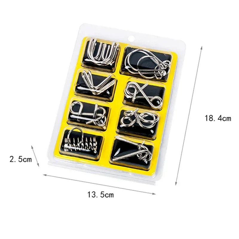 Montessori Series 8 Pcs Metal Educational Toys - Intelligence Interactive Game Unlock Widgets Kids Stress Relief Unique Toy