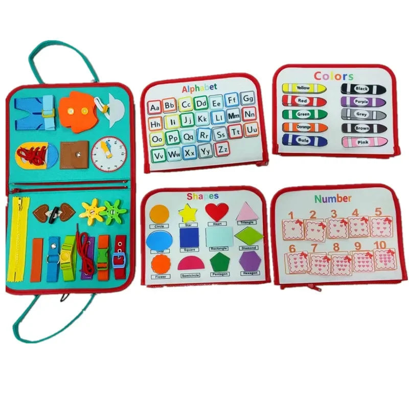 New Montessori Kids Travel Toy Felt Activity Quiet Books Busy Board Activity Educational Sensory Learning Book for Kids Gifts