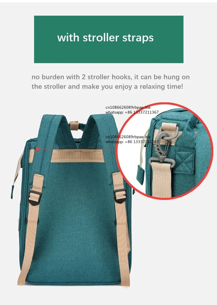 Factory Wholesale OEM ODM Custom Mummy Bag With Bed Cradle Baby Backpack Diaper Bag With Changing Station Mother Baby Care Bag