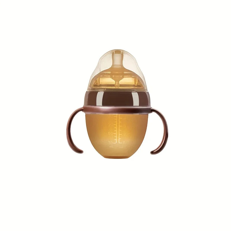 150ml Brown baby bottle, suitable for feeding, portable and simple style, with the handle