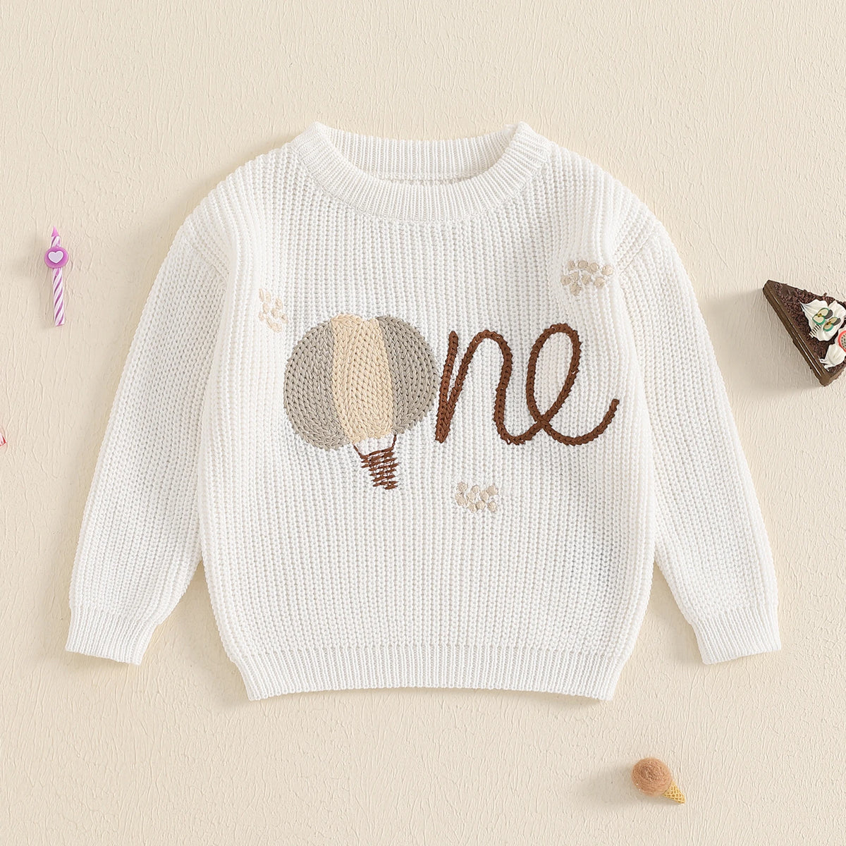 Winter Newborn Boy Birthday Sweater Casual Letter Embroidery Warm Knitted Long Sleeve Pullover Sweaters Knitwear for Toddler