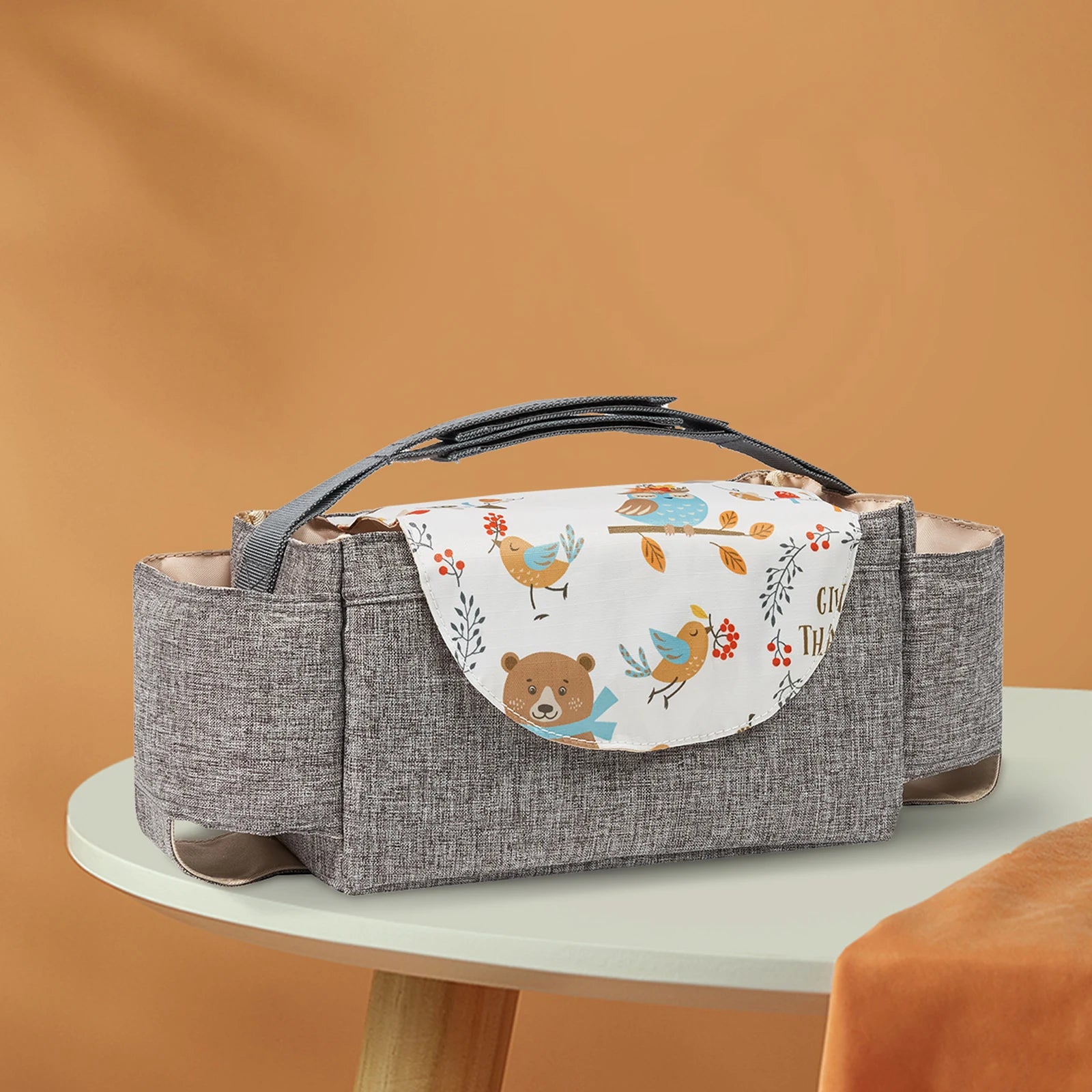 Baby Cartoon Stroller Bag Mommy Packs Stroller Hanging Bags Infant Diaper Nappy Packets Feeding Bottle Sacks Portable Waterproof