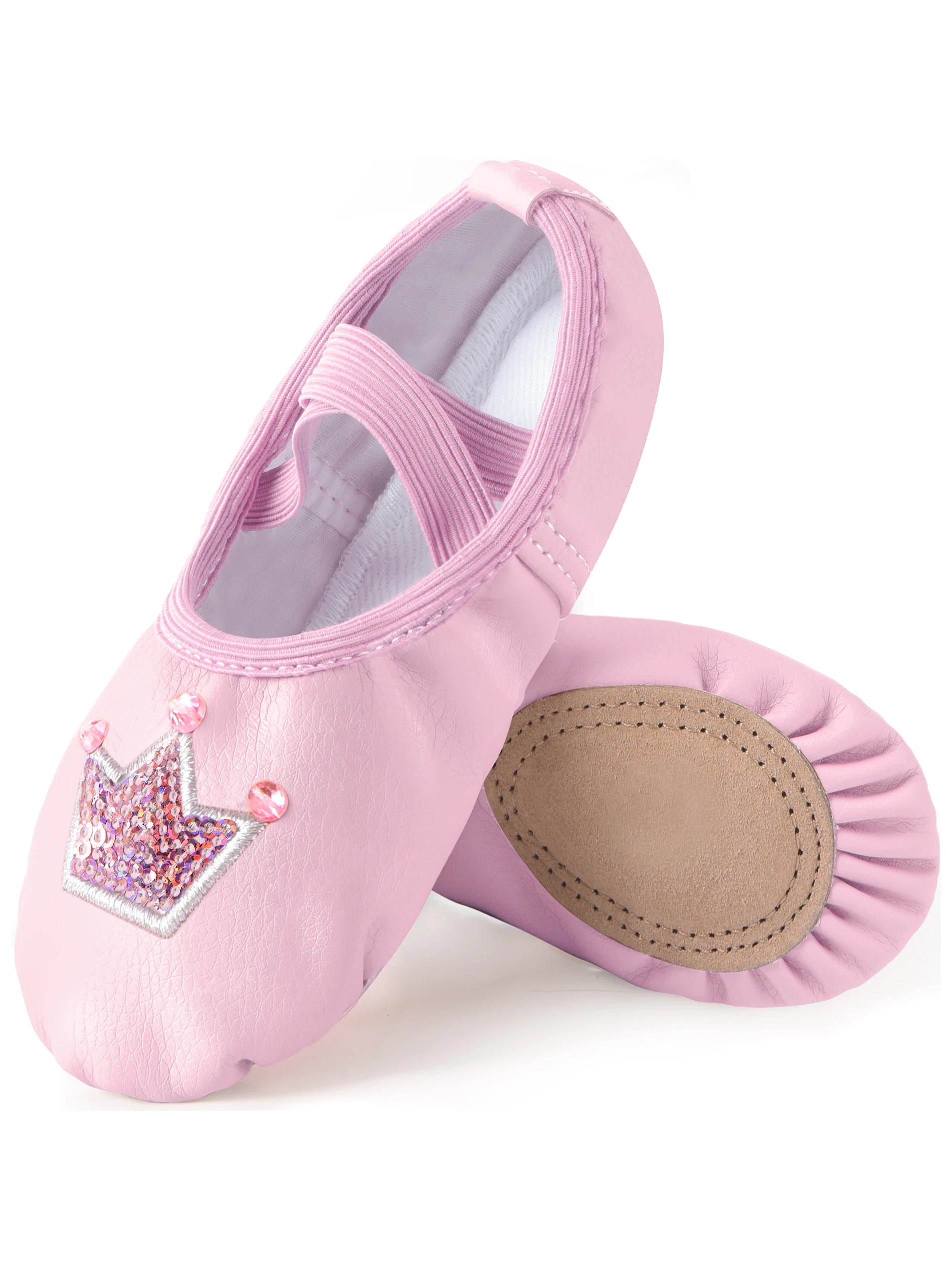 Girls Ballet Leather Shoes  Split-Sole Flats Dance Shoes for Ballerina Dancing Toddler/Little Kid/Big Kid