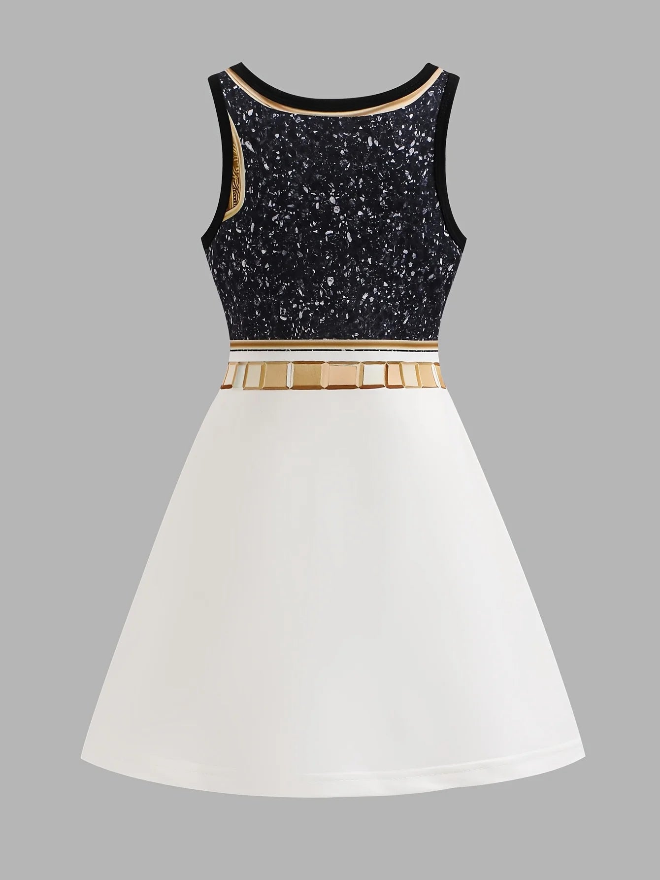 Girls' Tank Top Dress Stage Performance Summer Printed Sleeveless A-line Casual College Style Dress
