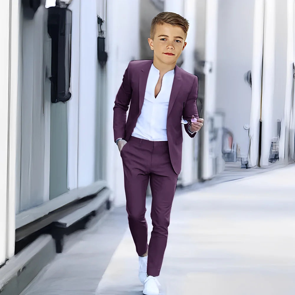 Khaki Suit for Boys Fashion Summer Jacket Pants 2-piece Set Custom Suit Wedding Boys Dress 2-16 Years Old Outfit