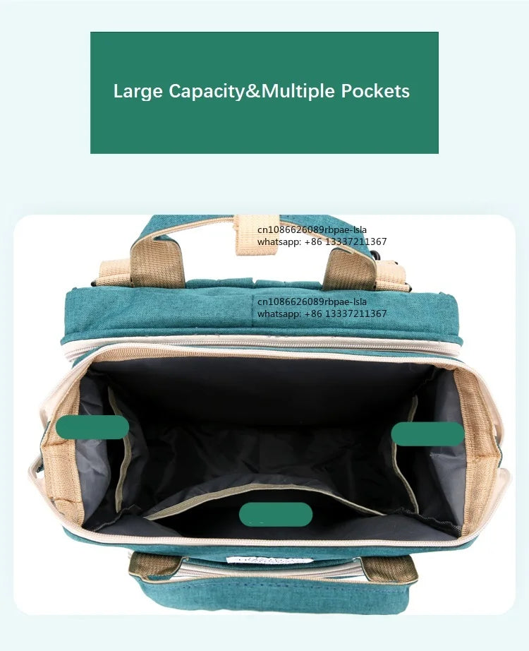 Factory Wholesale OEM ODM Custom Mummy Bag With Bed Cradle Baby Backpack Diaper Bag With Changing Station Mother Baby Care Bag