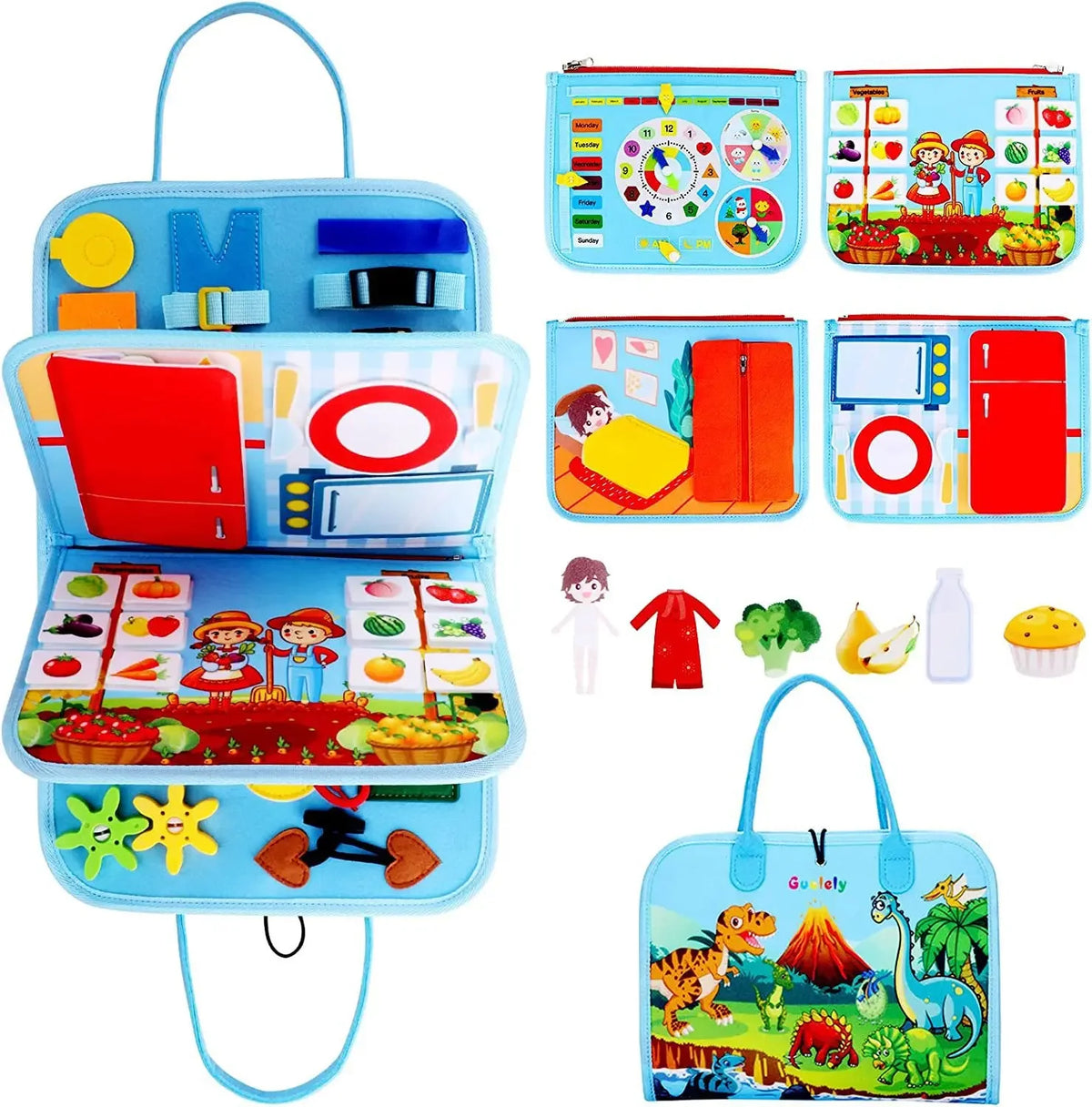 New Montessori Kids Travel Toy Felt Activity Quiet Books Busy Board Activity Educational Sensory Learning Book for Kids Gifts
