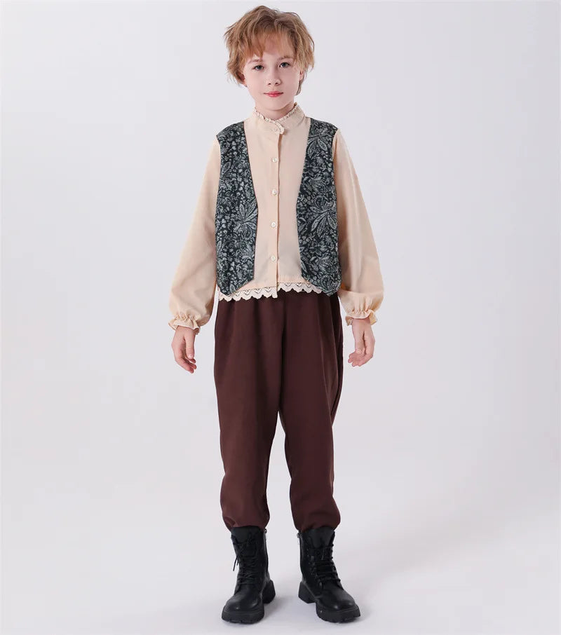 Children's Bavarian National Court Dress Boys And Girls Retro Medieval Costume Halloween Carnival Book Week Cosplay Costume