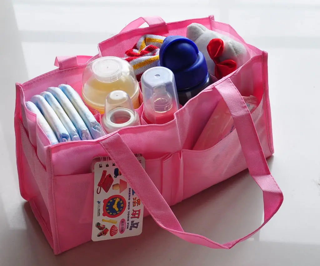Portable Mummy Bag Large Capacity Baby Tote Diaper Organizer Nappy Maternity Handbag Bottle Storage Multi-Function Separate Bag