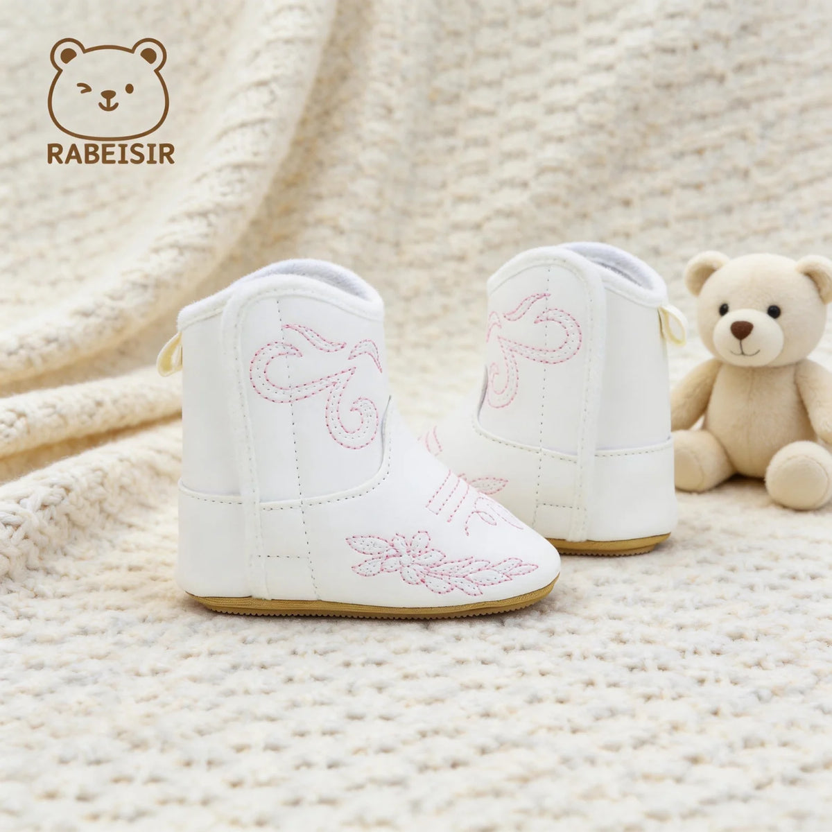 Autumn and winter baby boots, anti-slip and warm, 0-1 and a half year old male and female baby walking shoes, western cowboy boots