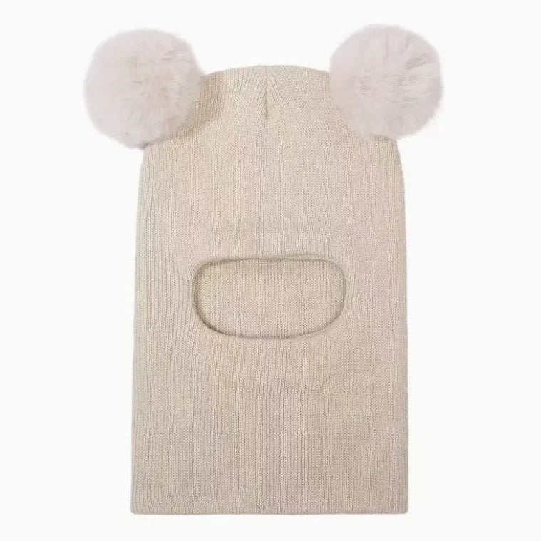 Winter Hat with Pom-Pom Trim - Soft Stretchy Knit Beanie for 0-3 Year Olds, Lightweight & Windproof, with Accents, with Trim