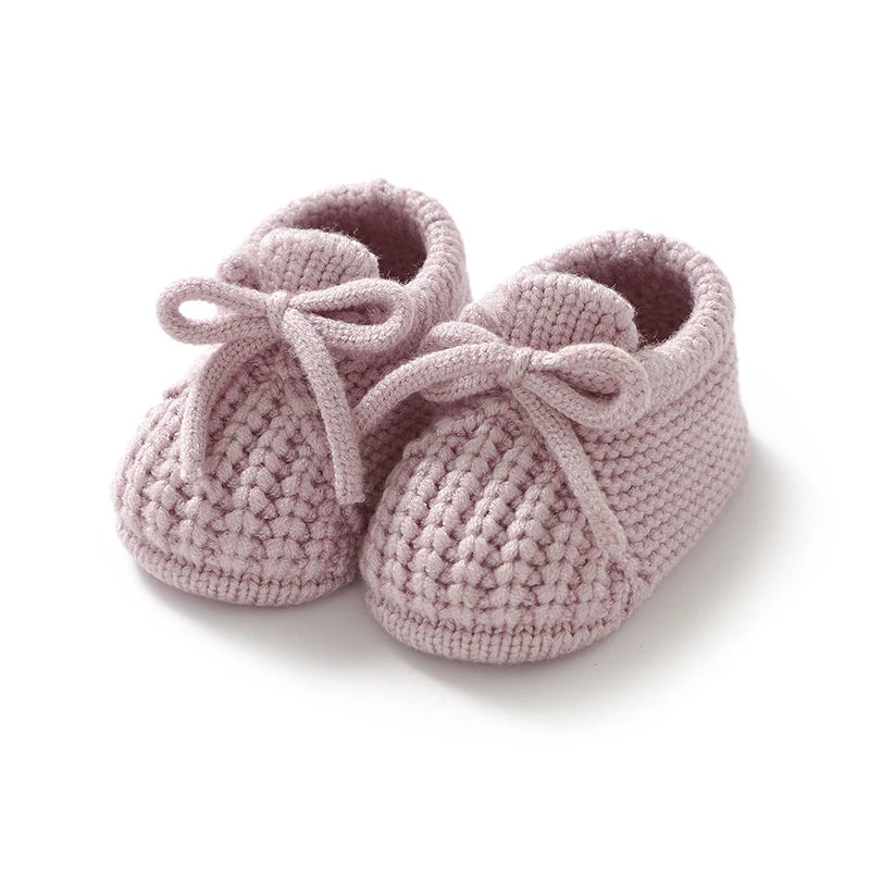 Baby Girls Shoes Hand Knitting Newborn Infant Boys Socks Booties 0-18m Soft Soled Anti-Slip Toddler Outdoor Indoor First Walkers