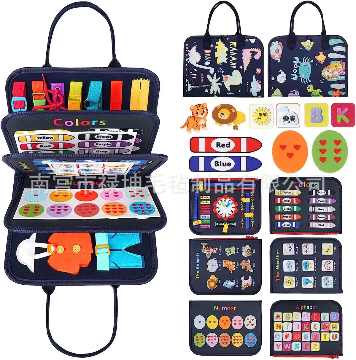 New Montessori Kids Travel Toy Felt Activity Quiet Books Busy Board Activity Educational Sensory Learning Book for Kids Gifts