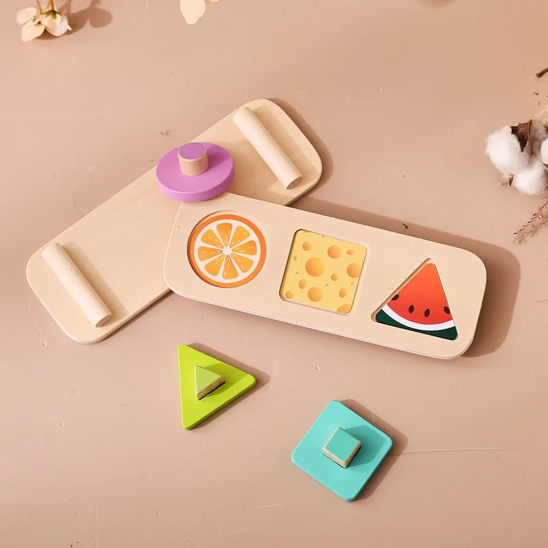 Montessori Wood Toys for Kids Wooden Sorting Stacking Toys for Baby Toddlers Educational Shape Color Sorter Preschool Kids Gifts
