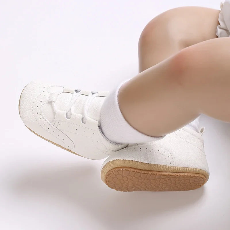 Newborn Baby Boys' Shoes Moccasin Fashion Casual Sports Shoes White Baptist Soft Sole Anti Slip First Step