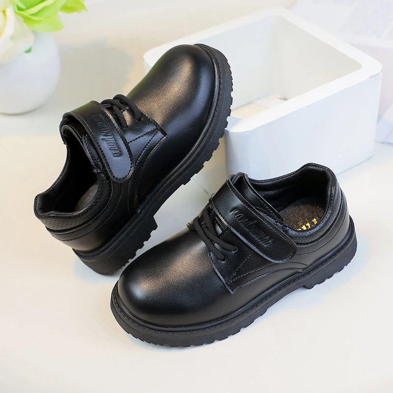 Boys Leather Party Shoes 2026 New Autumn Toddler School Uniform Shoes for Kids Soft Sole Chic Classic Wedding UK Casual Flats