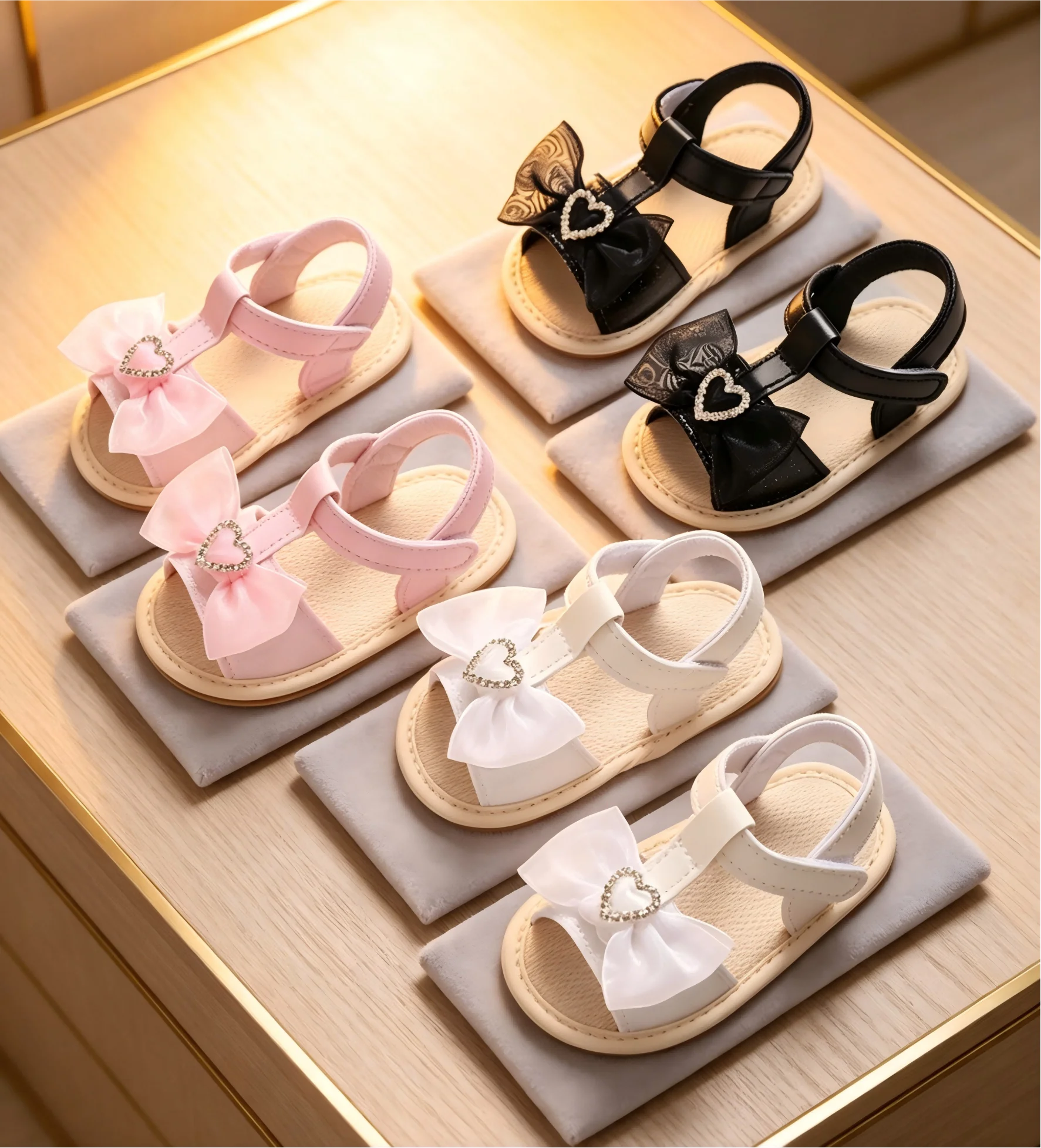 Baby Girl's Shoes Bow Princess Korean Version Sandals 2026 New Summer Style Baby Soft Sole Walking Sandals Design Versatile