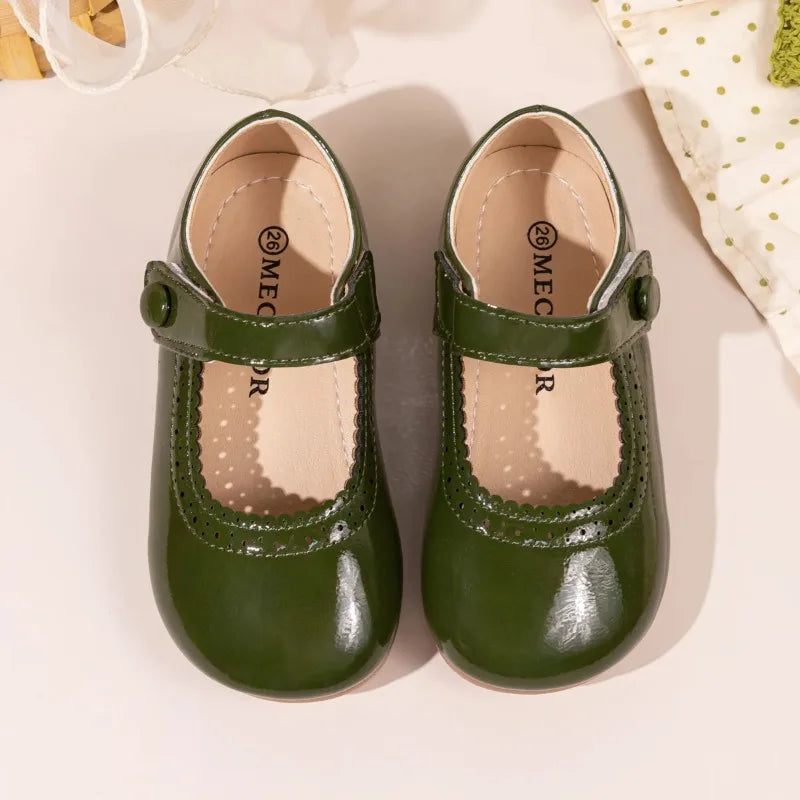 Girls' Leather Shoes 2026 Spring/Autumn New Simple Solid Color Kid's Princess Single Shoes Lightweight Children's Shoes 21-30