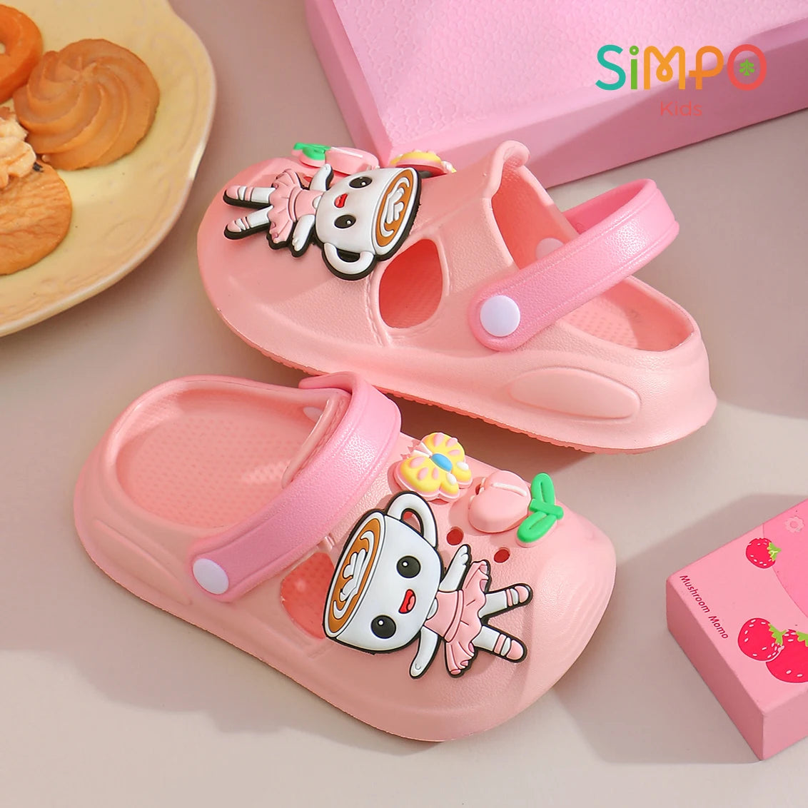 Girls' Slippers with Cute Charms Summer Garden Shoes Beach Sandals Non-slip Breathable Clogs for Girls Indoor & Outdoor Footwear