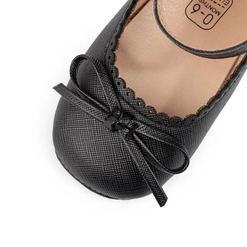 New Baby Shoes Girls' Soft-soled Leather Bowknot Party Princess Shoes Light Flat First Walkers Breathable and Anti-slip