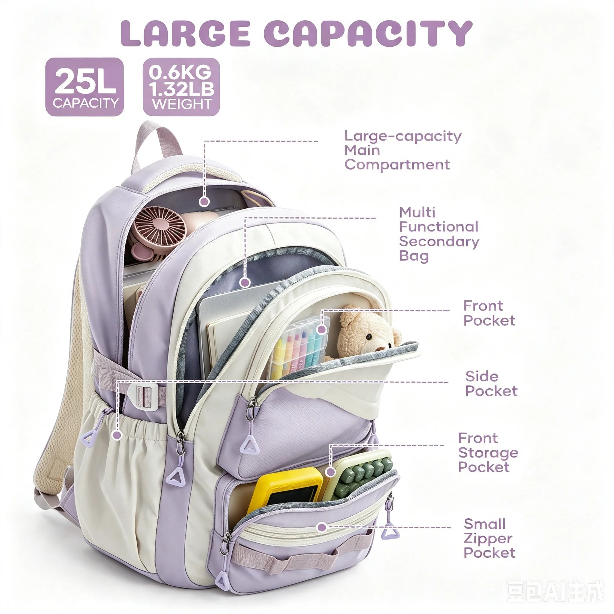 School Bag for Girls, School Backpack Teen Cute Travel Backpacks for Girls, School Girls 5th Grade Elementary School Bookbag