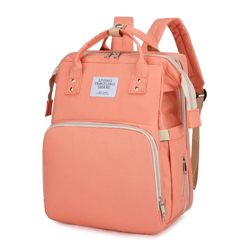 Baby Bed Mother Large Capacity Nappy Milk Bottle Backpacks with Changing Mat Convenient Baby Nursing Bags Gift Mommy Diaper Bags