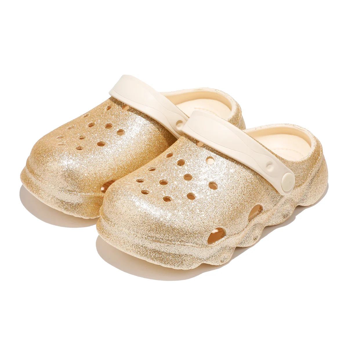 Girls Classic Casual Glitter Clogs, Slip-On Beach Slippers, Non-Slip Garden Clogs Shoes for the Beach 1214