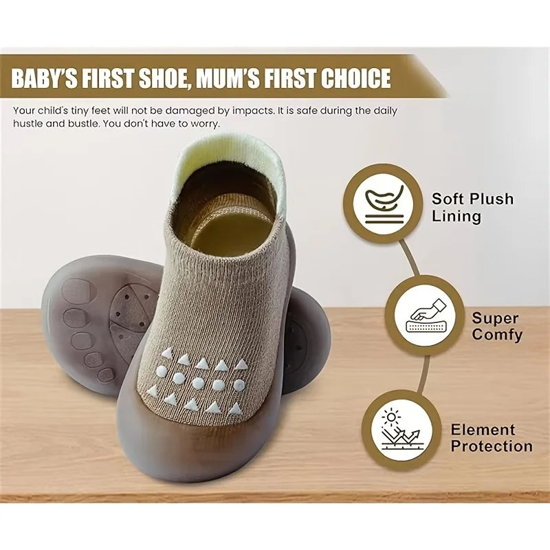 Baby Shoes Boys Girls First Walking Shoes Non Slip Soft Sole Child Floor Sneakers Toddler Infant Kids Rubber Sock Shoes