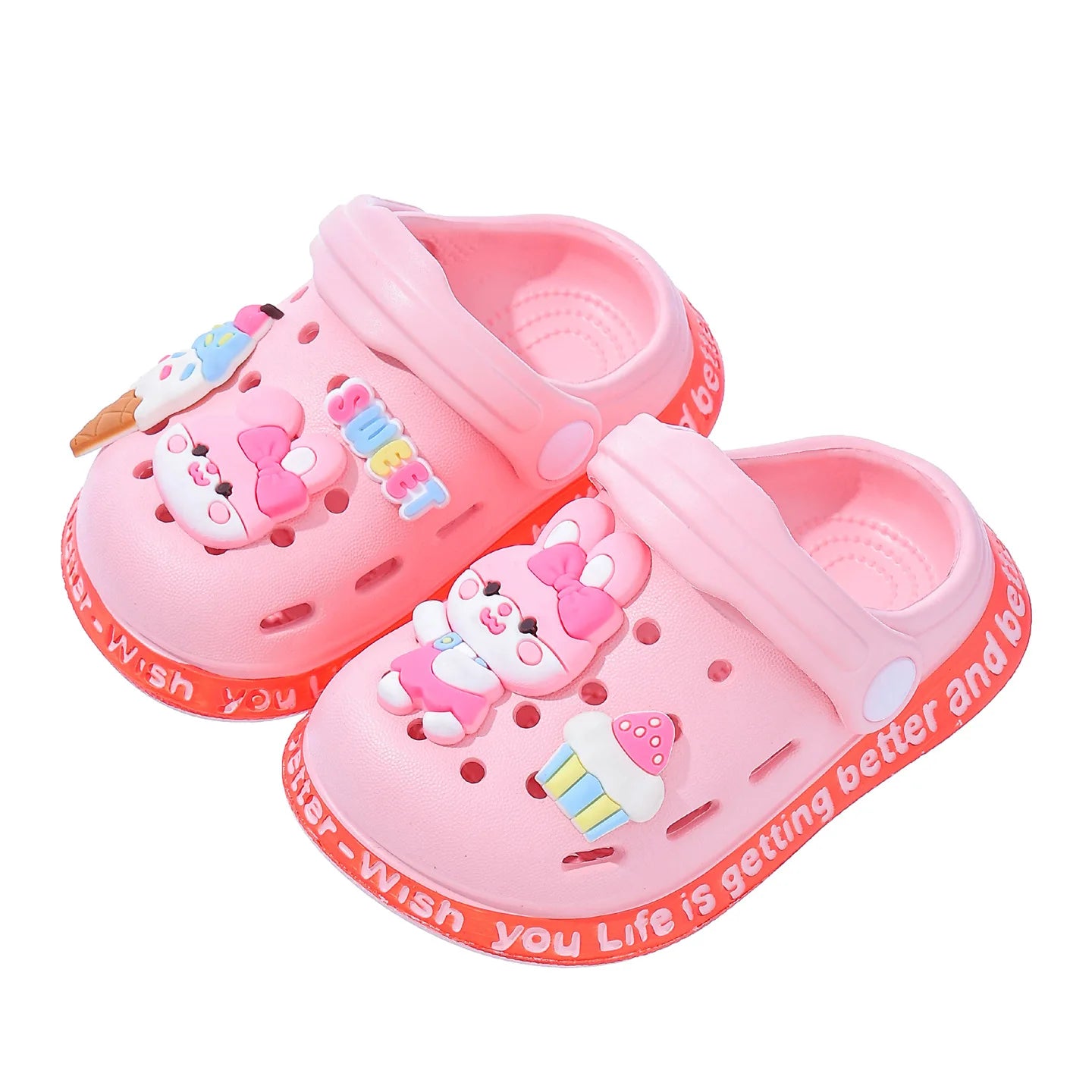 New Children Baby Shoes for Boys Girls Cute Cartoons Kids Mules Clogs Summer Garden Beach Slippers Sandals Cave Hole