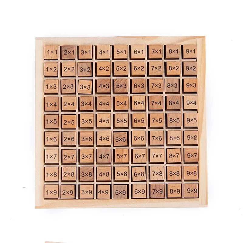 Montessori Children Educational Toys Wooden Multiplication Board Game for Multiplication Table Math Arithmetic Teaching Aids