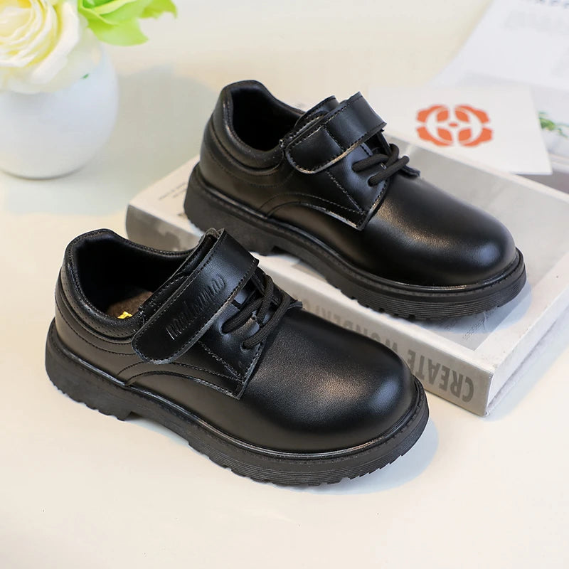 Boys Leather Party Shoes 2026 New Autumn Toddler School Uniform Shoes for Kids Soft Sole Chic Classic Wedding UK Casual Flats