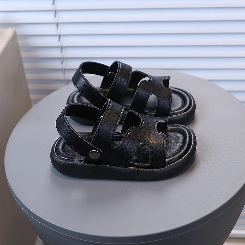 Girls' Sandals 2025 Summer New Open Toe Outdoors Breathable Kid's Beach Shoes Casual Soft Sole Non-slip Children's Shoes 21-30