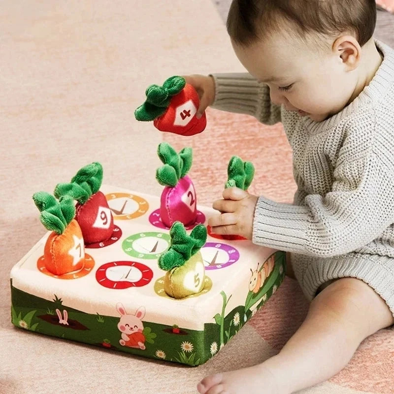 Baby Montessori Toy  Carrot Harvest Game Pull Turnip Toddler Motor Skills Training Color Learning Educational Toys For Children