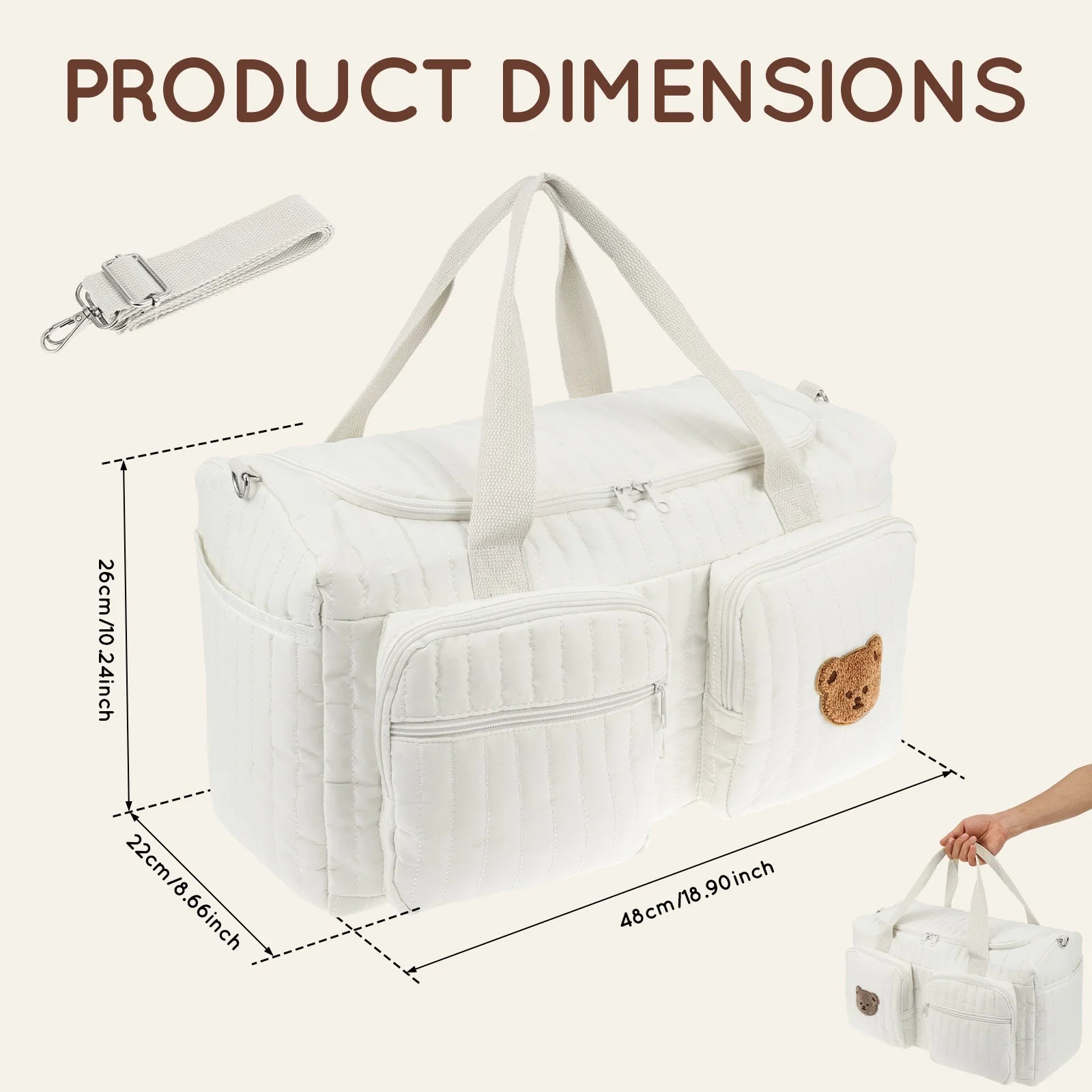 Portable Mommy Bag Large Capacity Hospital Maternity Bag with Shoulder Strap and Multiple Pockets Multipurpose Diaper Tote Bags