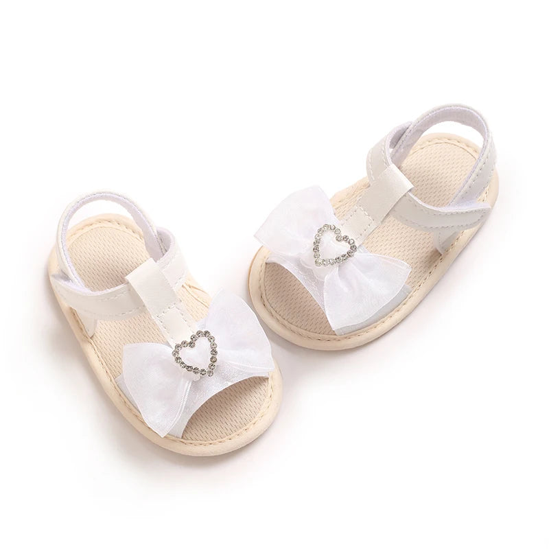 Baby Girl's Shoes Bow Princess Korean Version Sandals 2026 New Summer Style Baby Soft Sole Walking Sandals Design Versatile